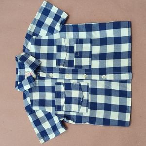 C&L Smocked Threads Check Button-down